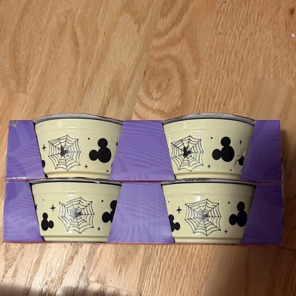 Disney Halloween Mickey Mouse Ramekin Set 4 NEW Baking Oven Microwave Safe